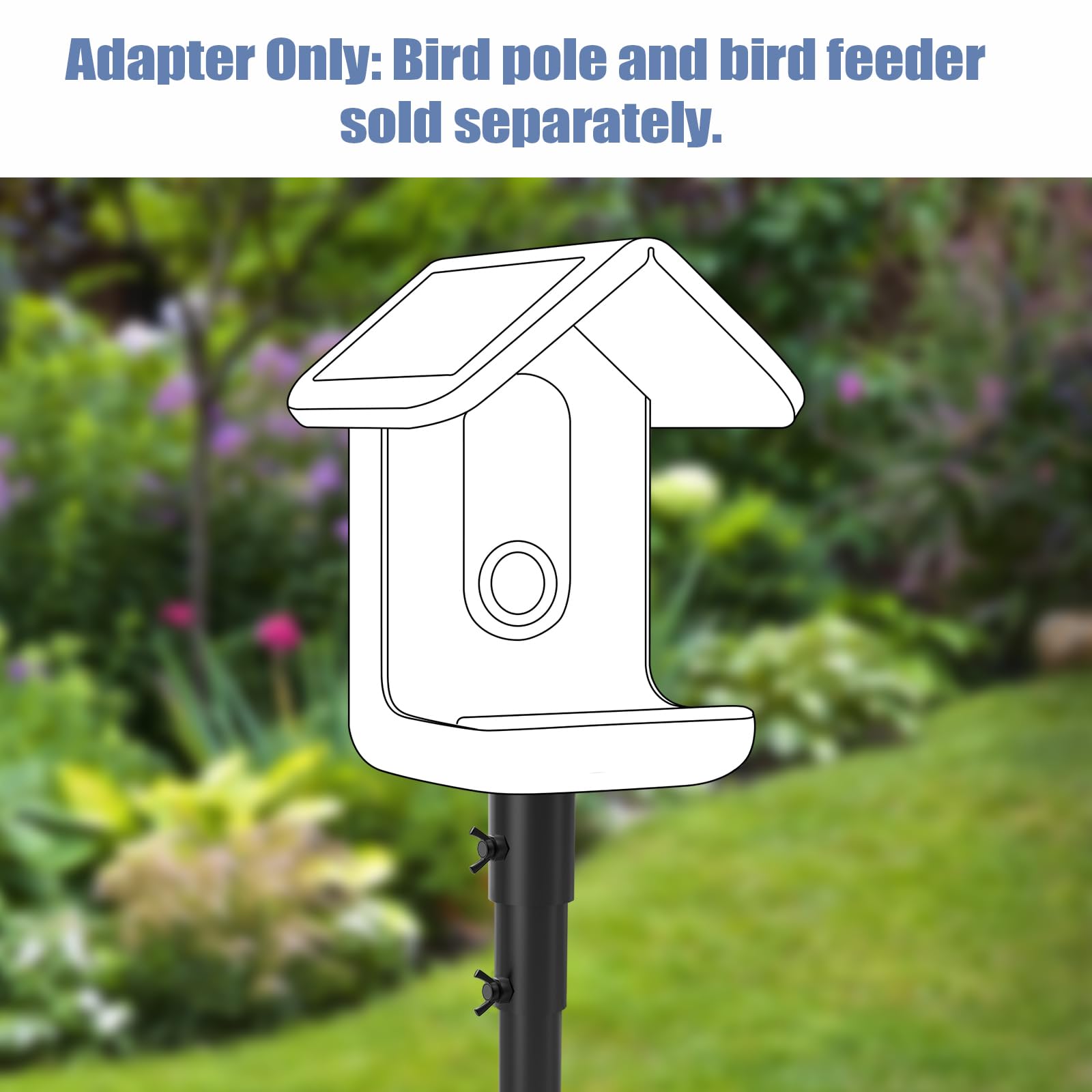 onlyfly Pole Mount Adapter in outdoor garden setting
