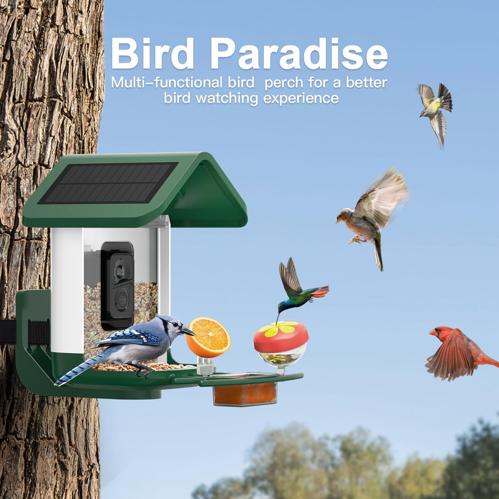 onlyfly Smart Bird Feeder with added nectar feeder accessories