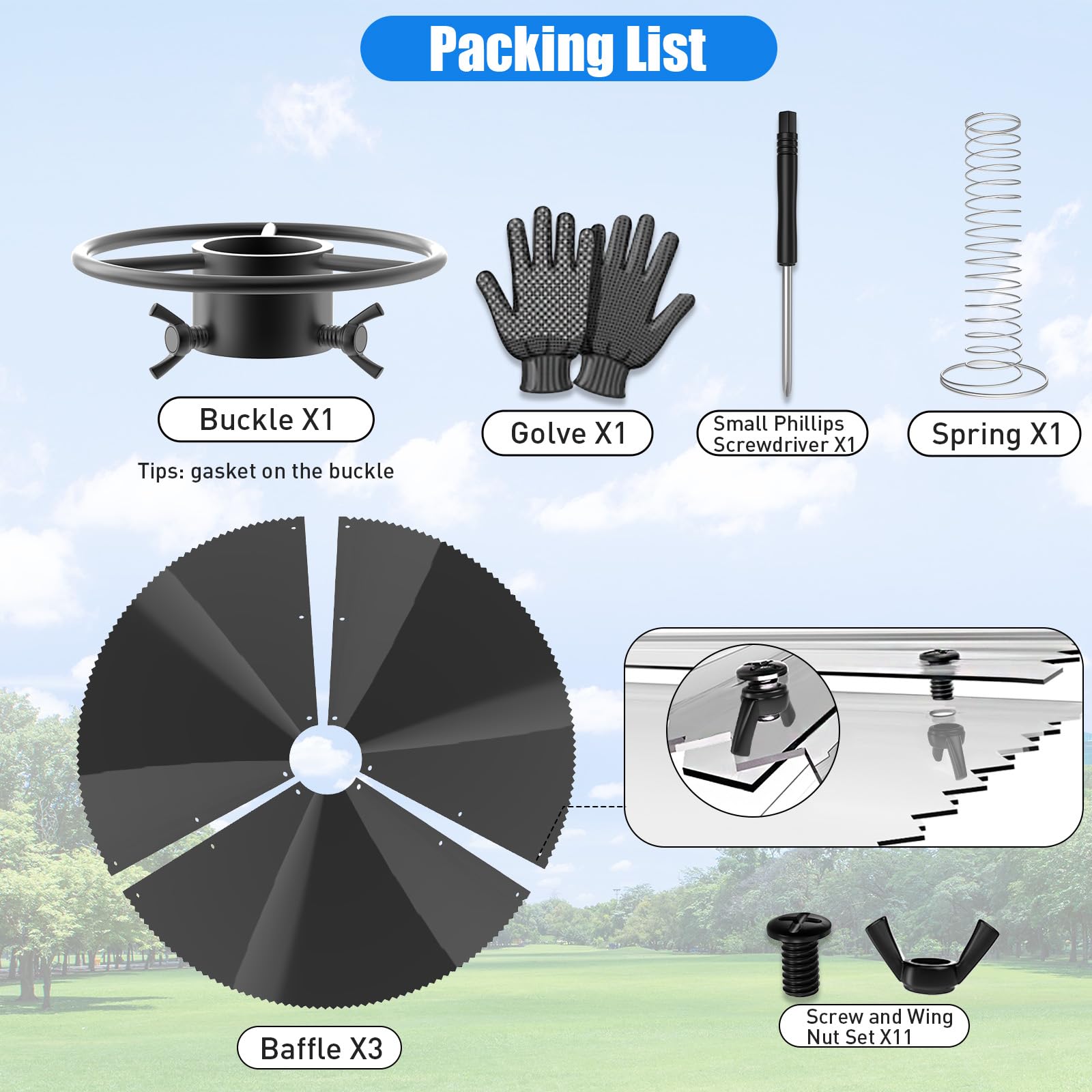 onlyfly Squirrel Baffle displayed with bird feeders