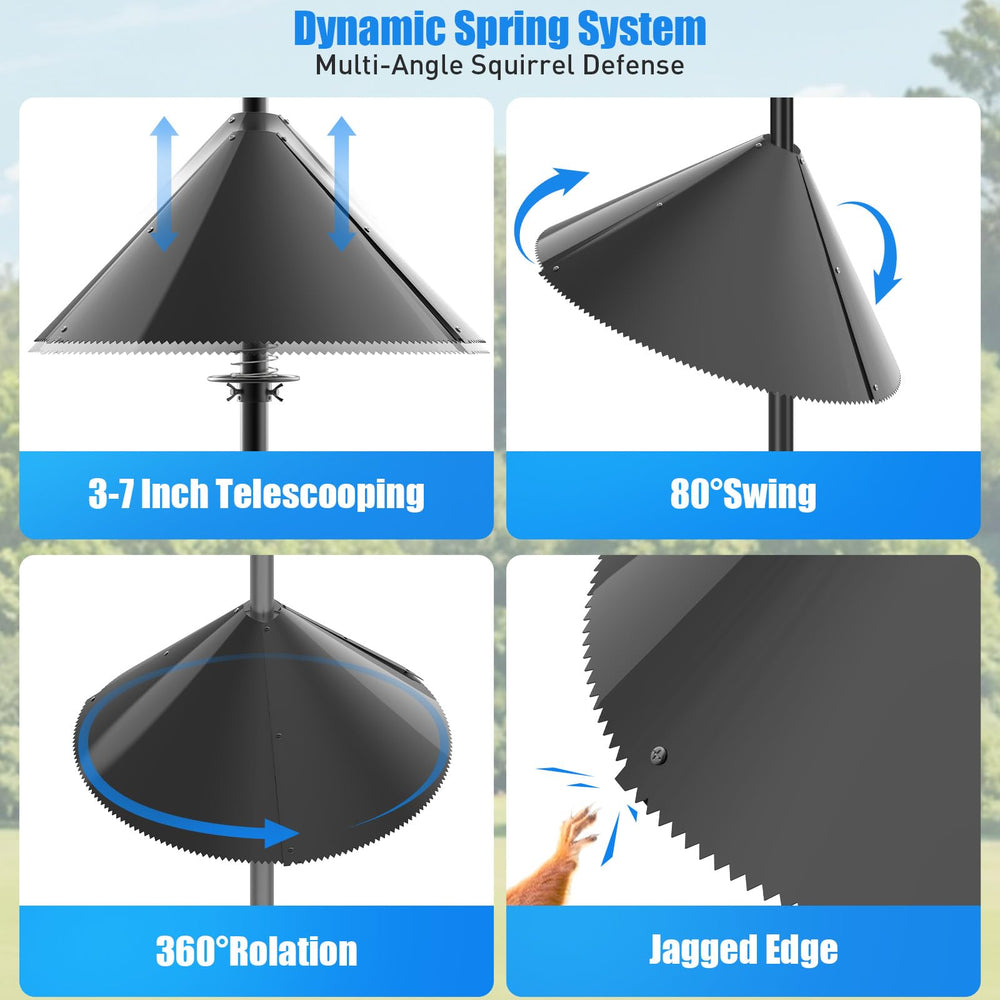 onlyfly Squirrel Baffle installation on bird feeder pole