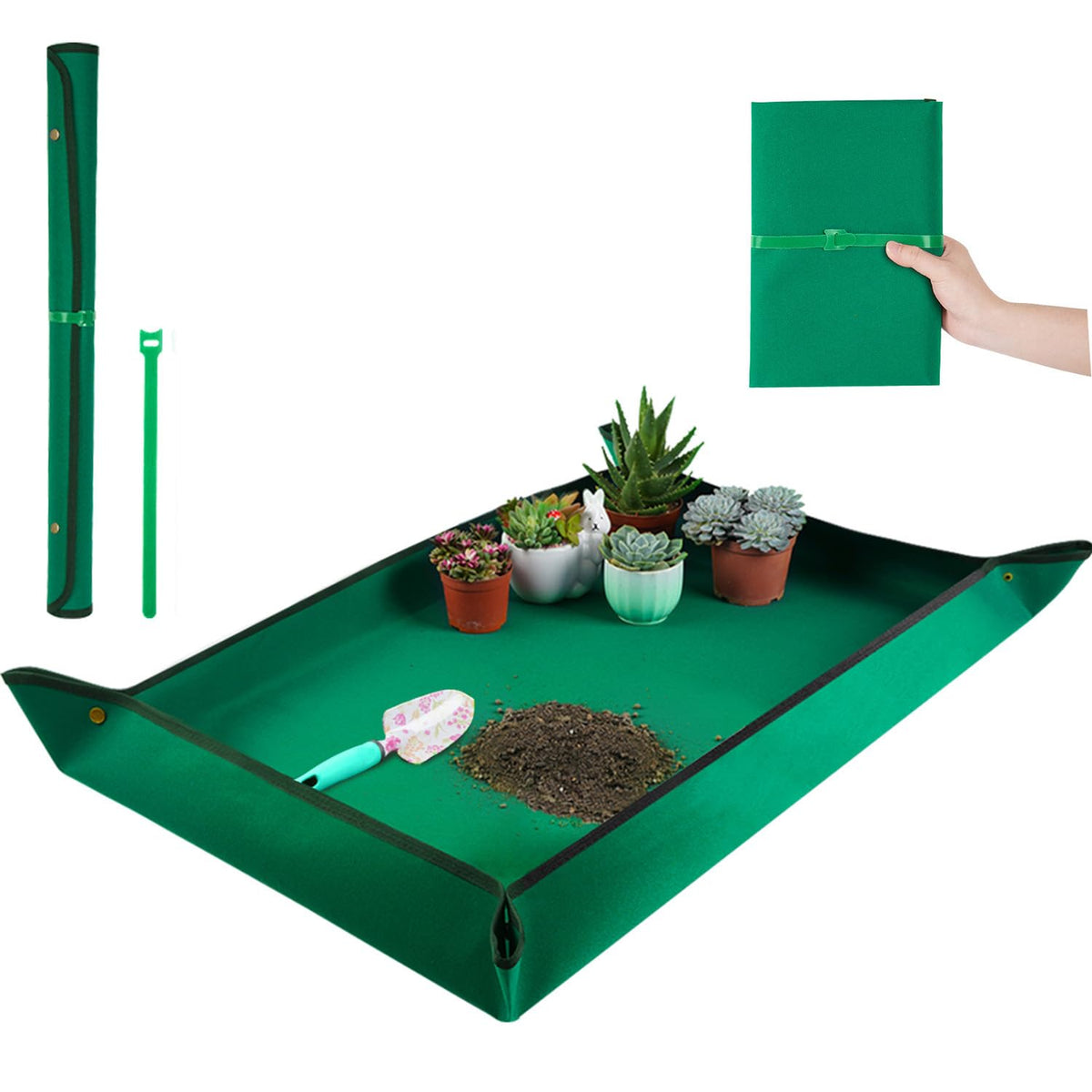 Onlysuki Extra Large Potting Mat dark green front view