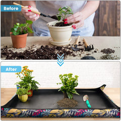 Onlysuki Extra Large Repotting Mat corner detail with copper buckles