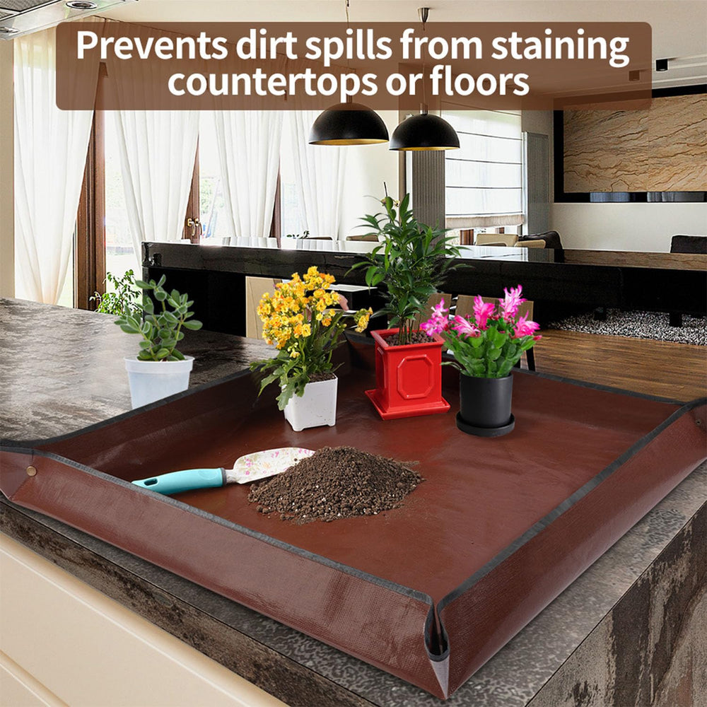 Onlysuki potting mat shown in use with plants