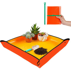 Onlysuki repotting mat 26.8" x 26.8" orange waterproof surface