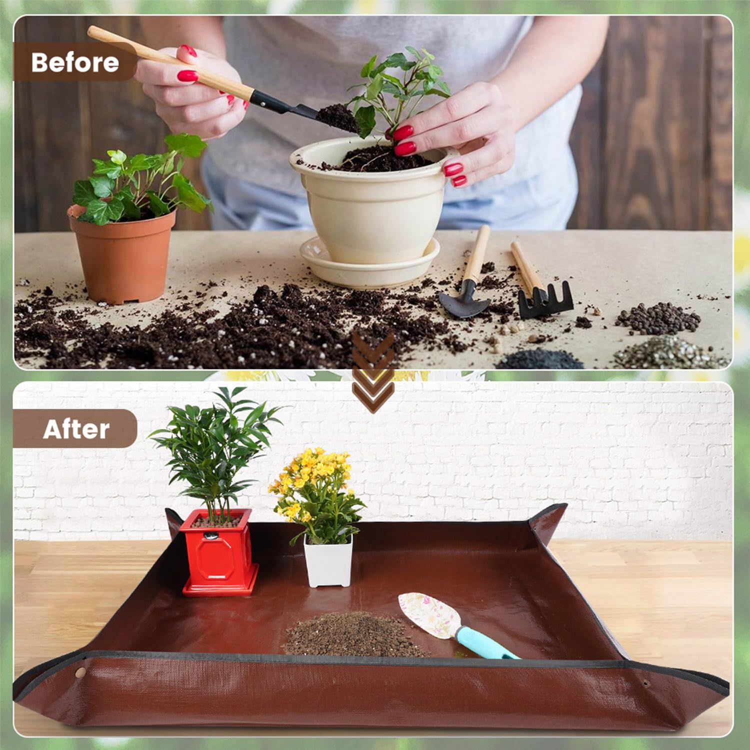 Onlysuki repotting mat with fixed strap for easy storage