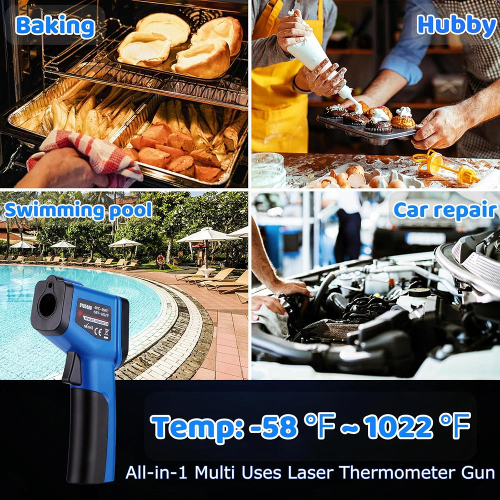 OnniFlame Infrared Thermometer Gun battery compartment open