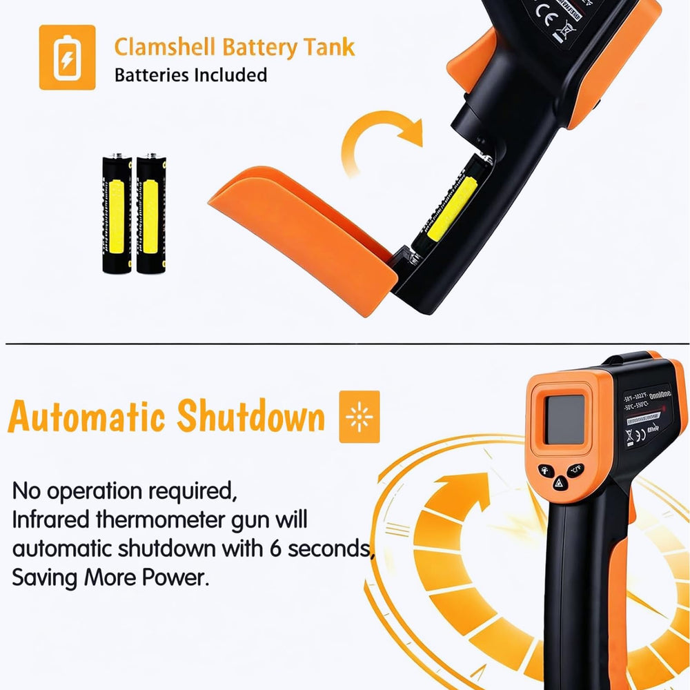 OnniOne Infrared Thermometer Gun being used on a grill