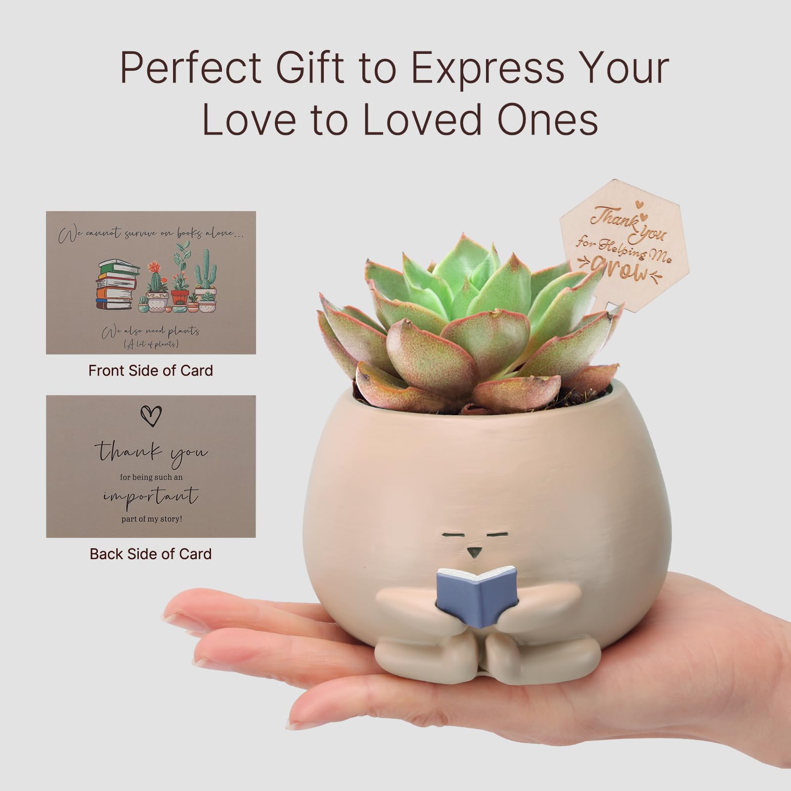 Onzbala Bookworm Planter Pot with packaging