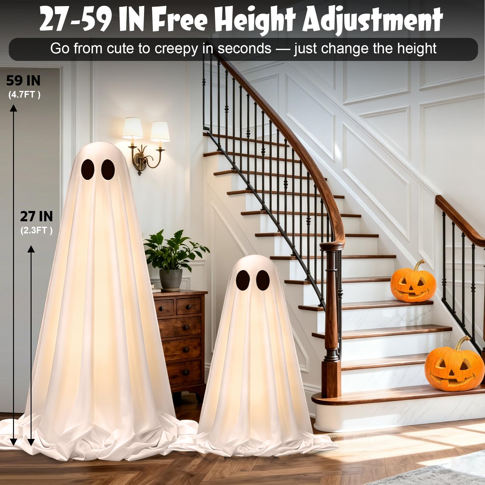 OOBILA Halloween ghost decoration with DIY accessories