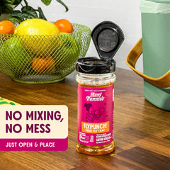 Open Aunt Fannie's FlyPunch Fruit Fly Trap showing attractant