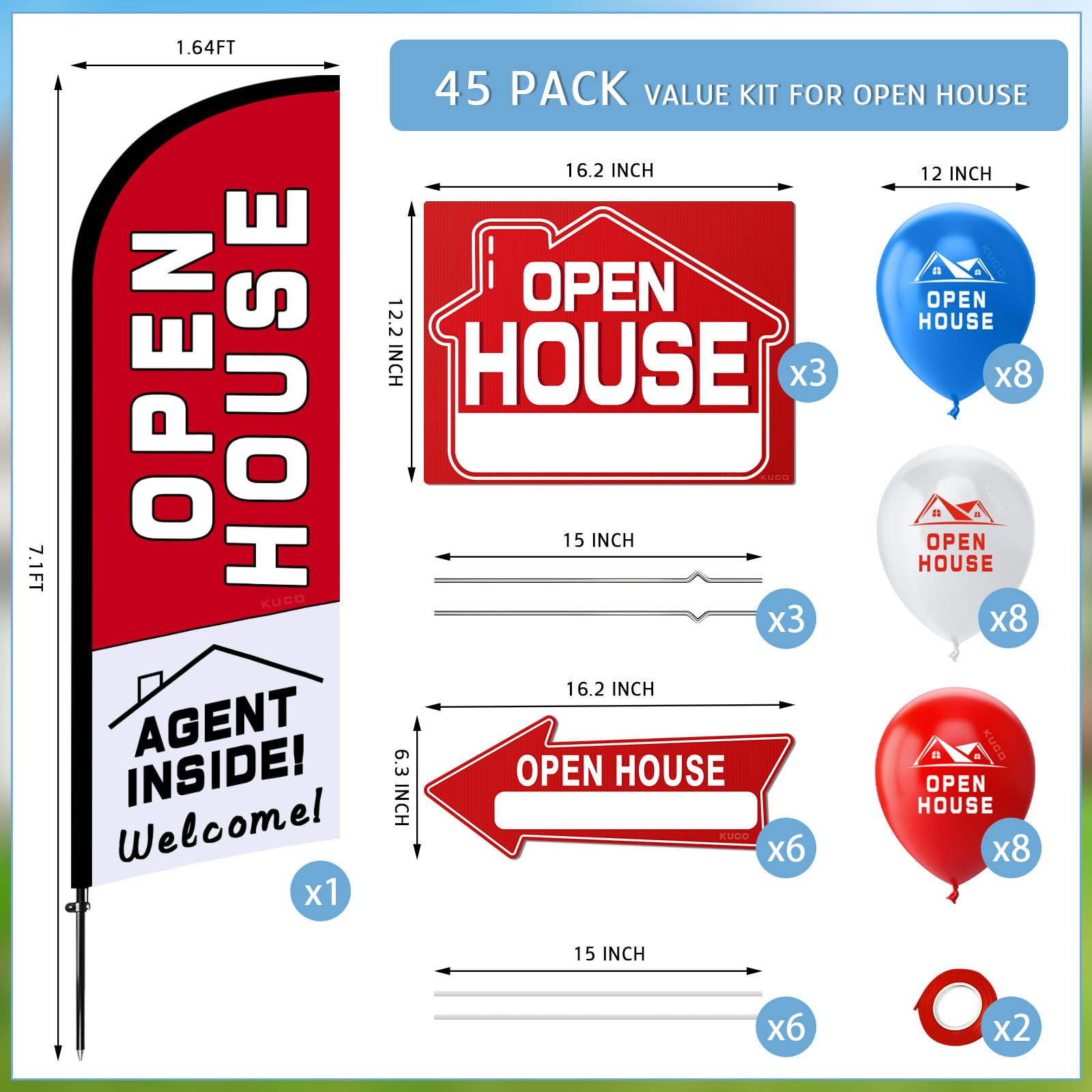 Open House signs and directional arrows with stakes
