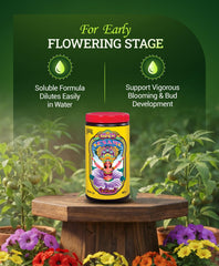 Open Sesame fertilizer canister with detailed label