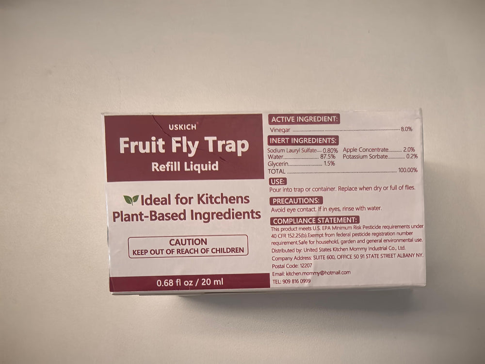 Open USKICH Fruit Fly Trap Refill Liquid bottle