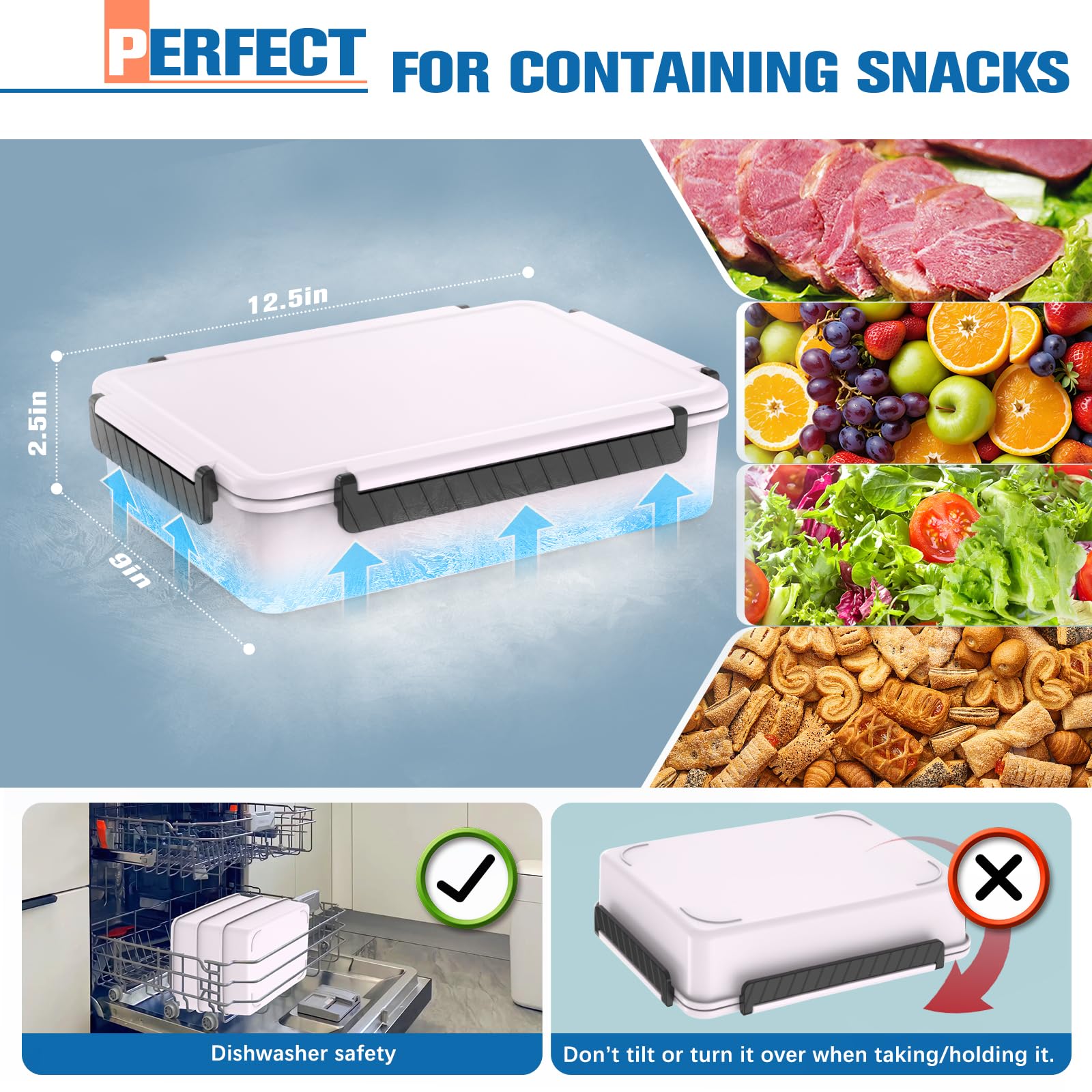 Open view of TENDWARE LIFE Snackle Box showing divided compartments