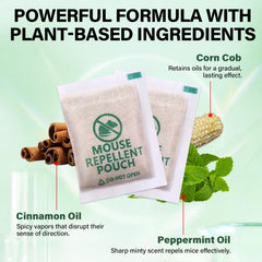 Open Yardella peppermint repellent pouch showing contents