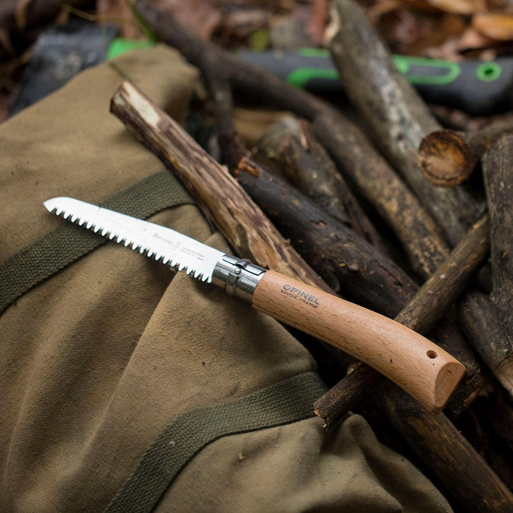 OPINEL Folding Saw showing cutting capability on wood