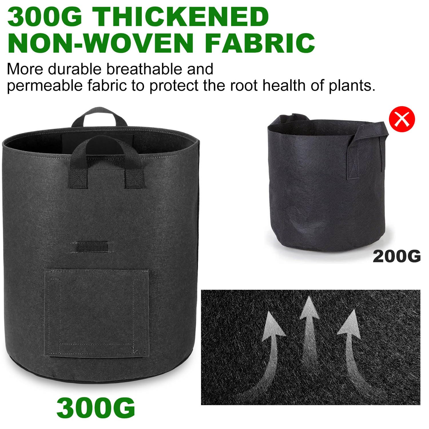 OPPOLIFE 4-Pack of Black Potato Grow Bags