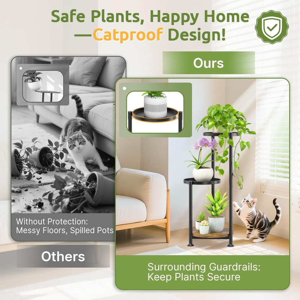 Oppro 3 Tier Plant Stand in a cozy indoor corner