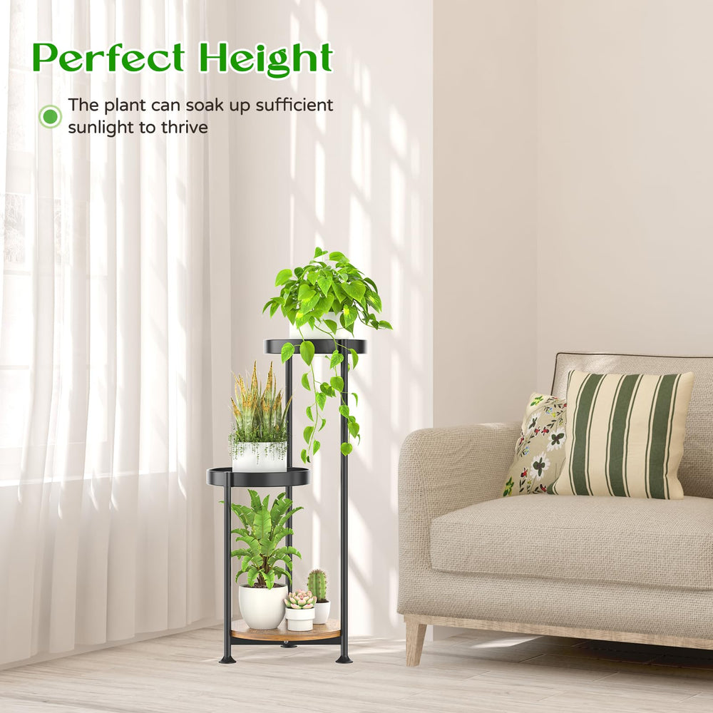Oppro 3 Tier Plant Stand with decorative plants