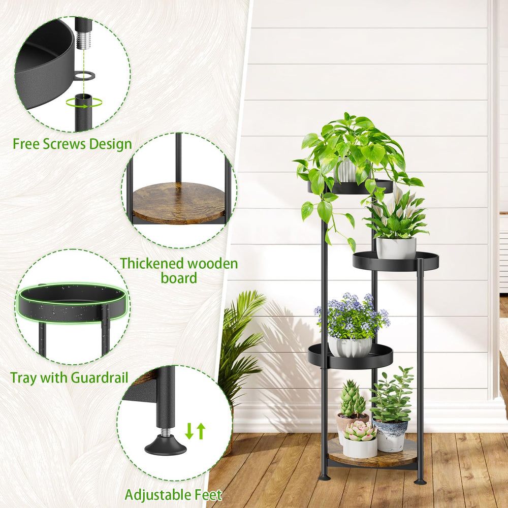 Oppro Plant Stand side view displaying plant arrangement