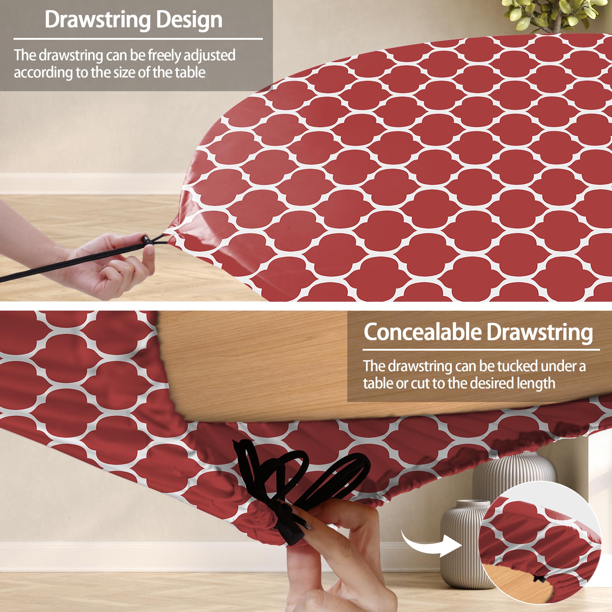 opstellen round tablecloth displayed at an outdoor picnic setting
