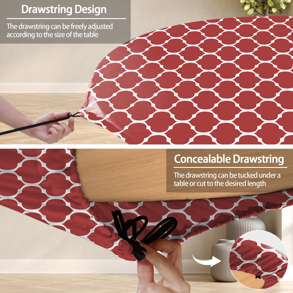 opstellen round tablecloth displayed at an outdoor picnic setting