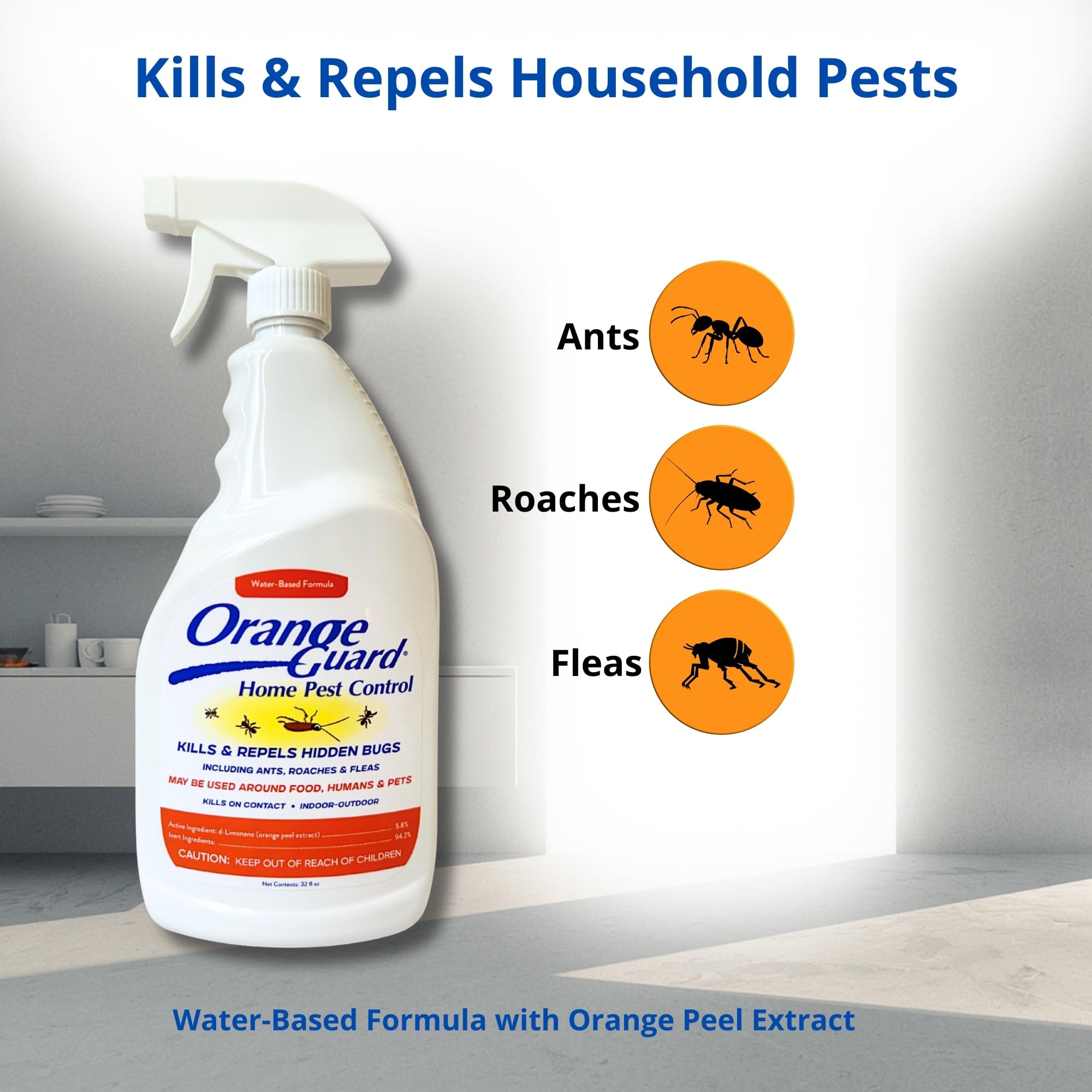ORANGE GUARD Home Pest Control Spray 32oz usage demonstration