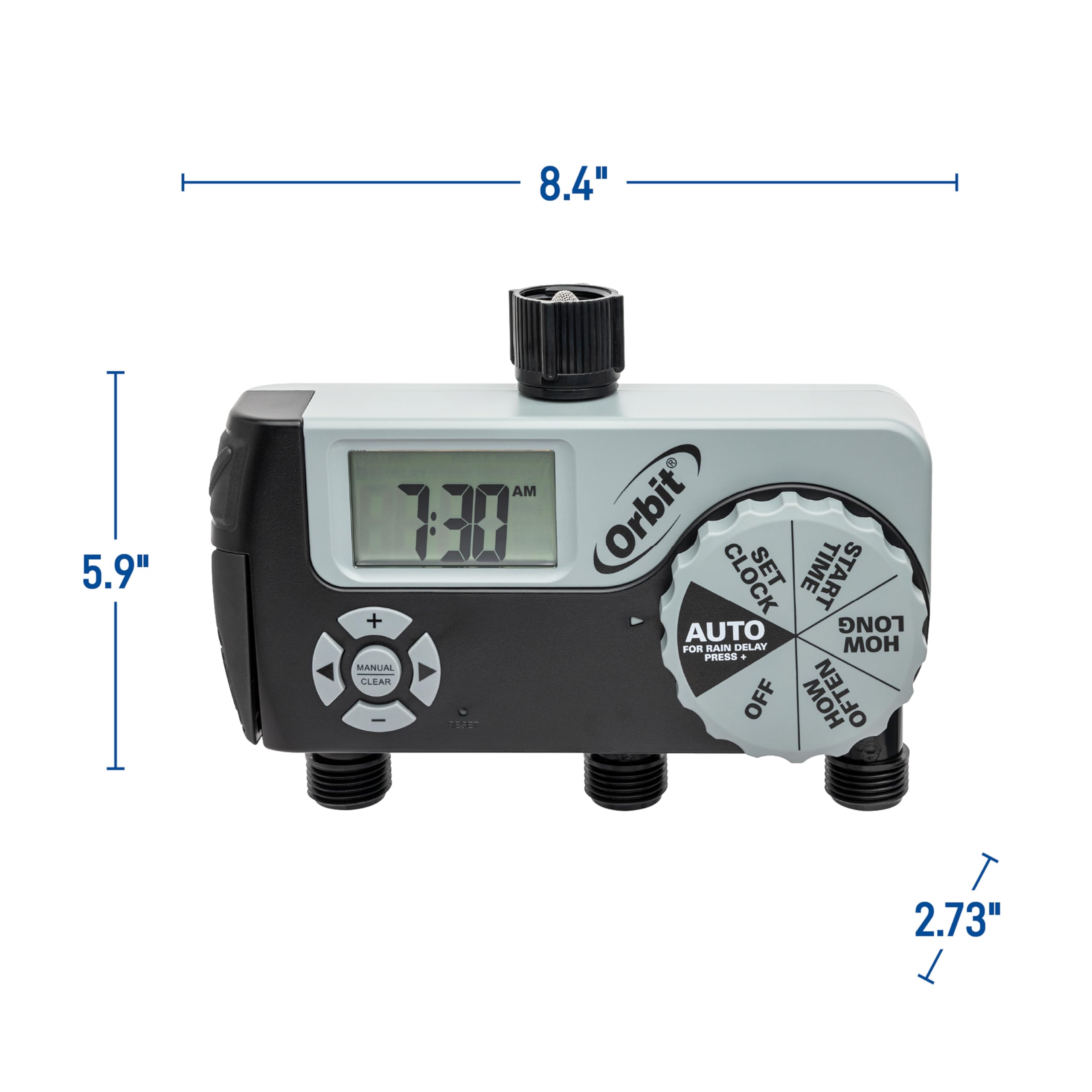 Orbit 2-Station Hose Watering Timer close-up of ergonomic dial