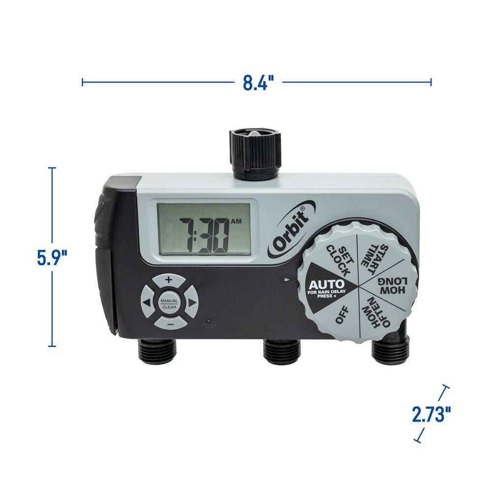 Orbit 2-Station Hose Watering Timer close-up of ergonomic dial