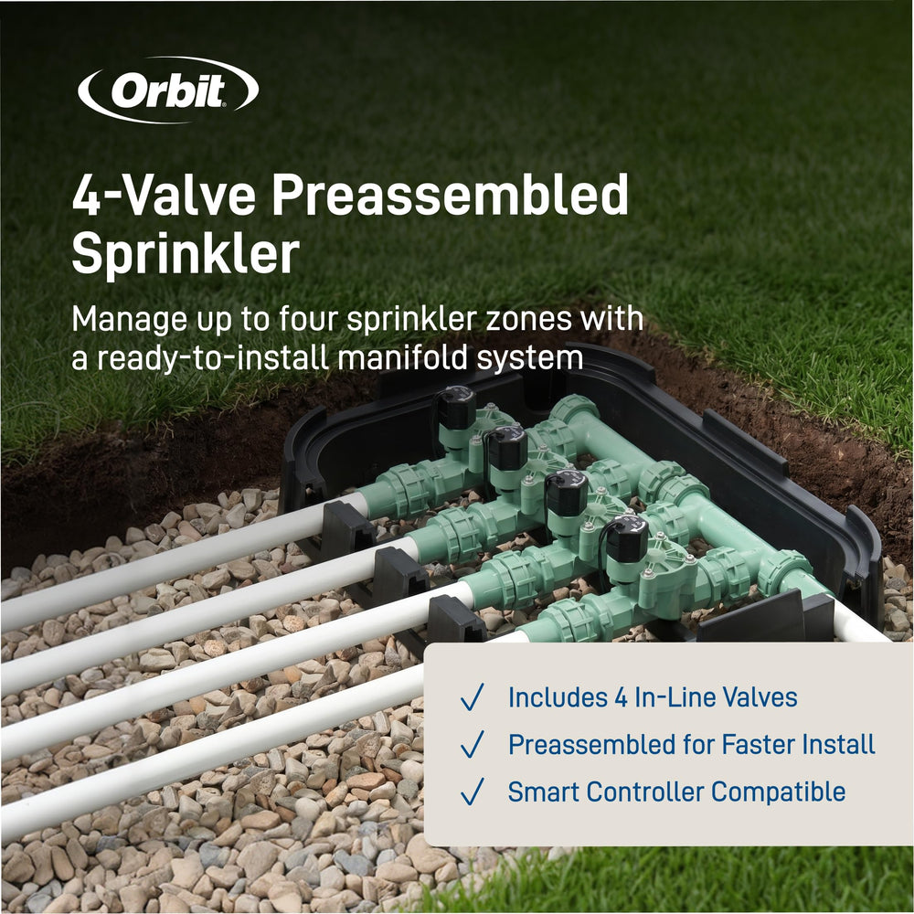Orbit 4-Valve Manifold with green finish and adapters