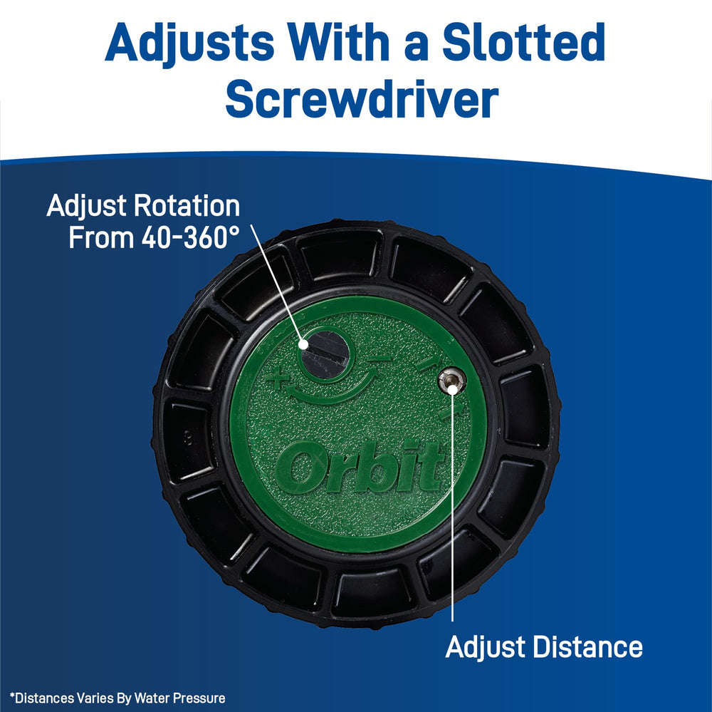 Orbit 55460 Sprinkler showing built-in bottom filter