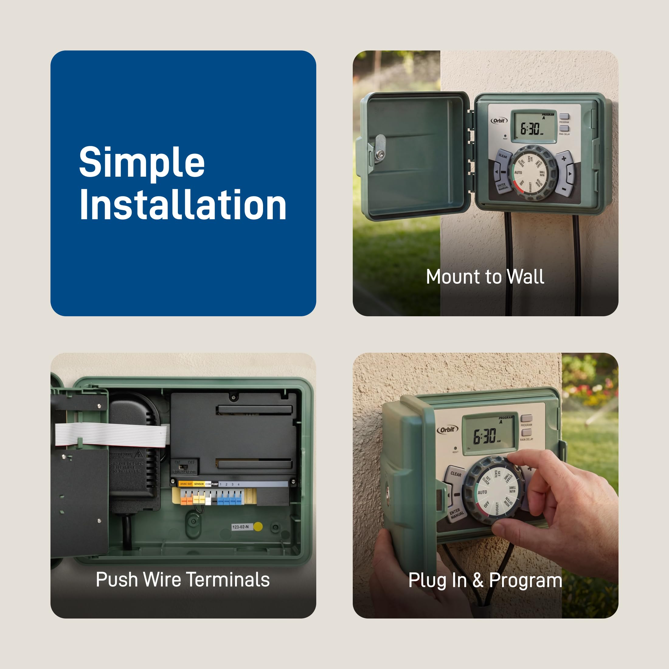 Orbit 57899 Sprinkler Timer showing multiple watering schedules