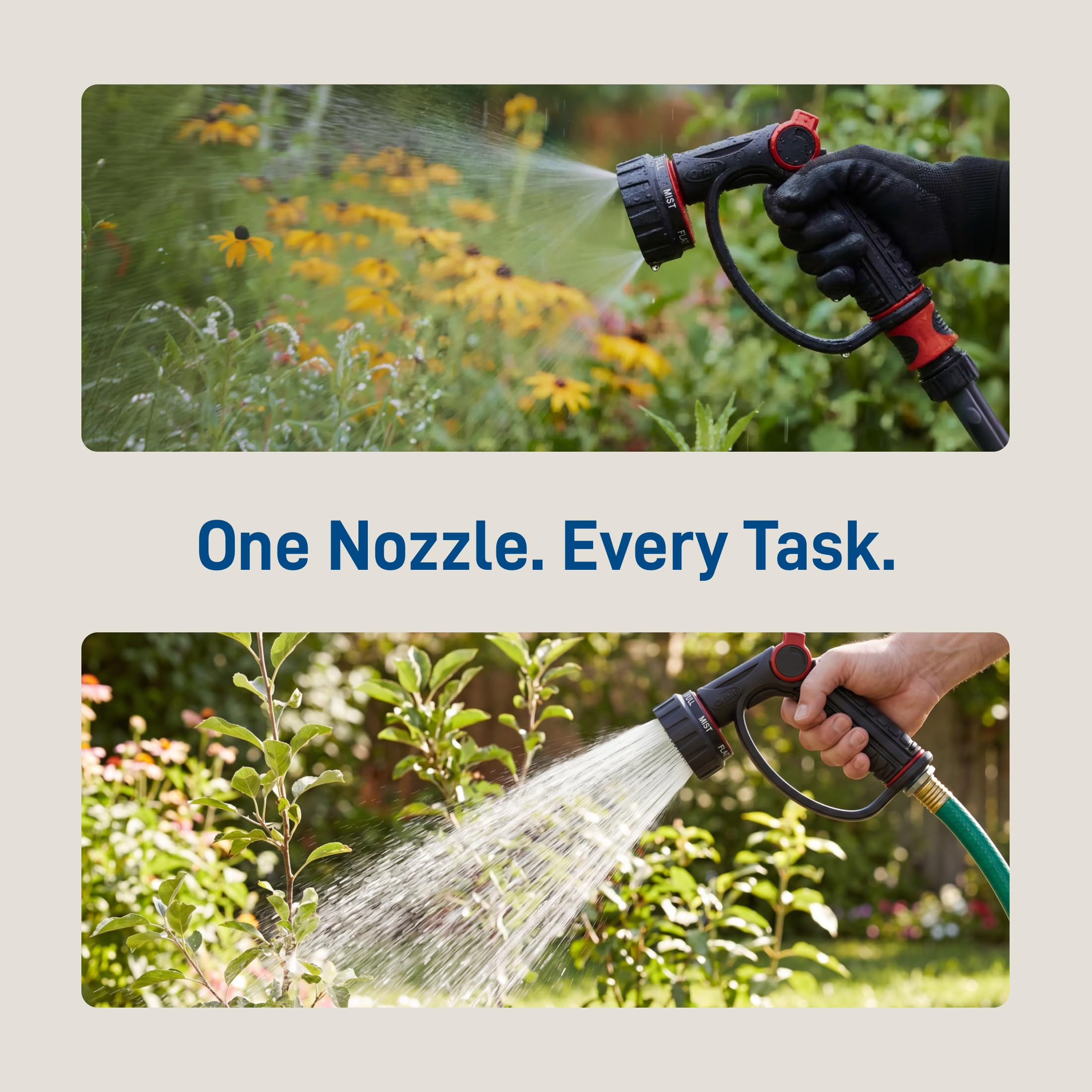 Orbit 7-Pattern Watering Nozzle with standard hose connection