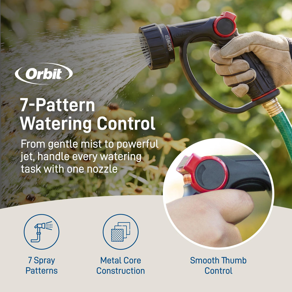 Orbit 7-Pattern Watering Nozzle with thumb control feature