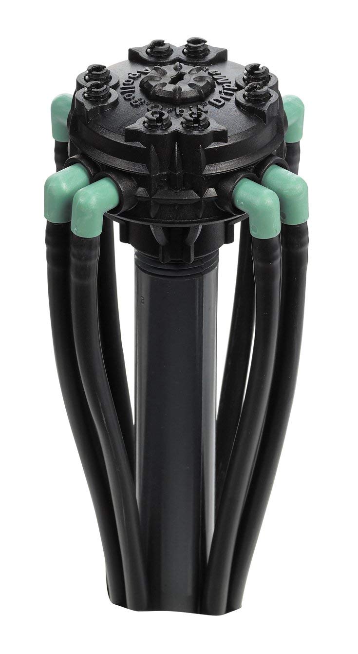 Orbit 8-Port Drip Irrigation Manifold in garden setup