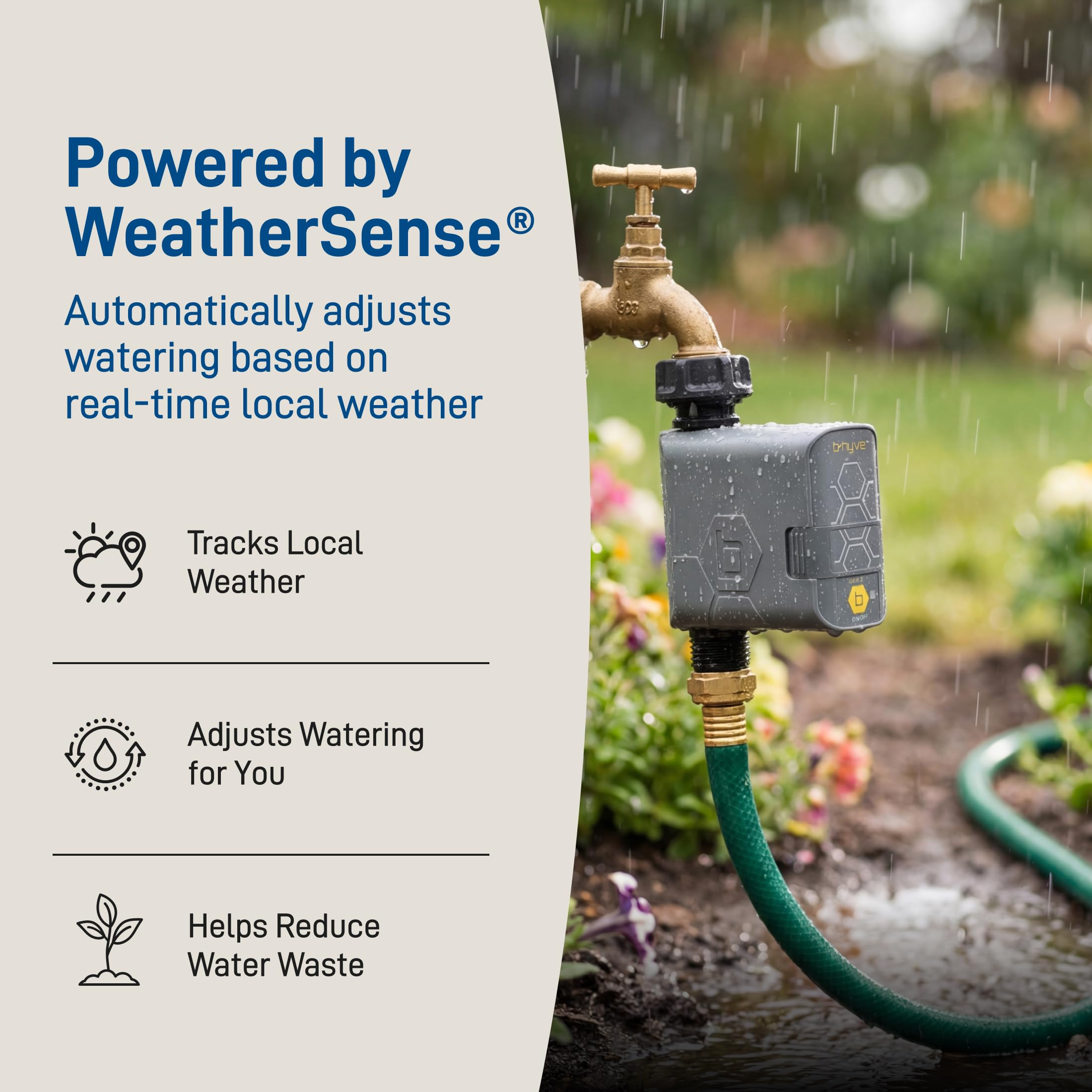 Orbit B-hyve Gen 2 Smart Timer in a garden setting