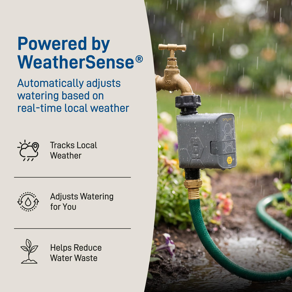 Orbit B-hyve Gen 2 Smart Timer in a garden setting