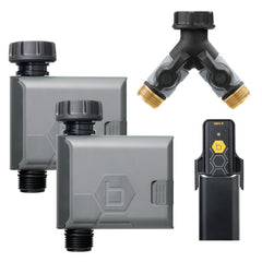 Orbit B-hyve Smart Hose Timer 2-Pack front view with Wi-Fi Hub