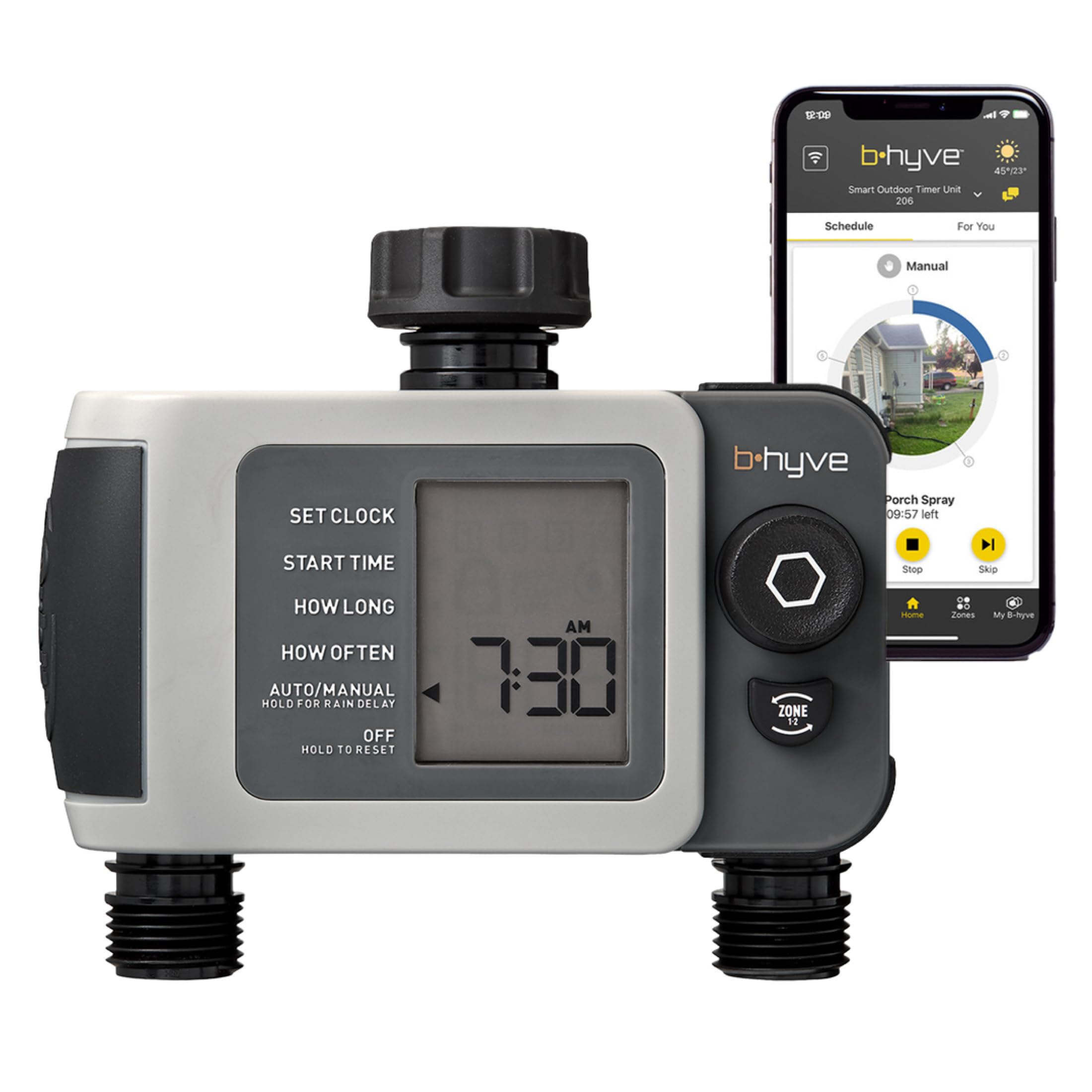 Orbit B-hyve XD 2-Port Smart Hose Watering Timer front view