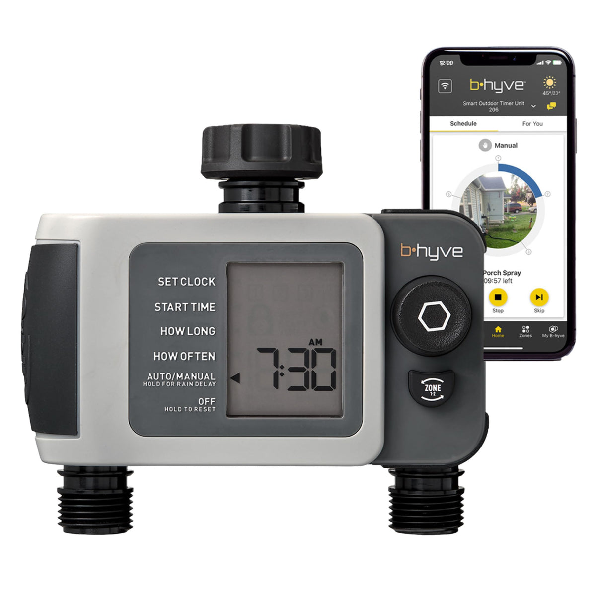 Orbit B-hyve XD 2-Port Smart Hose Watering Timer front view