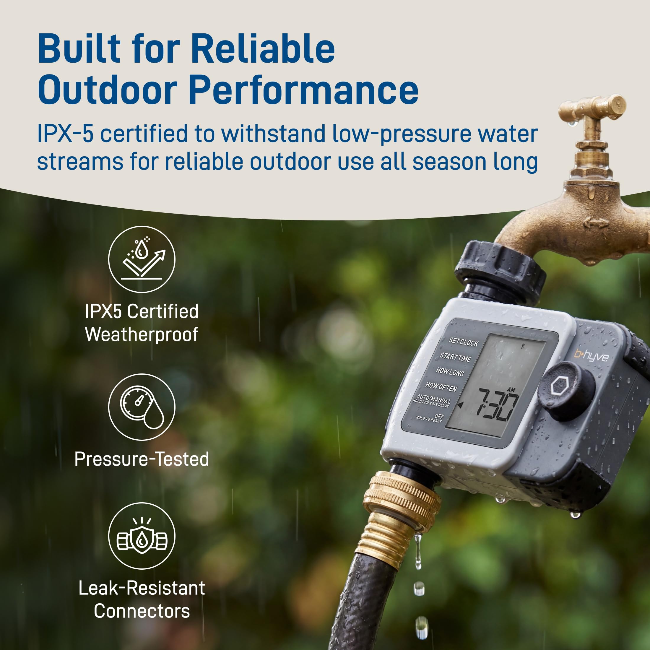 Orbit B-hyve XD Smart Hose Timer close-up of control features
