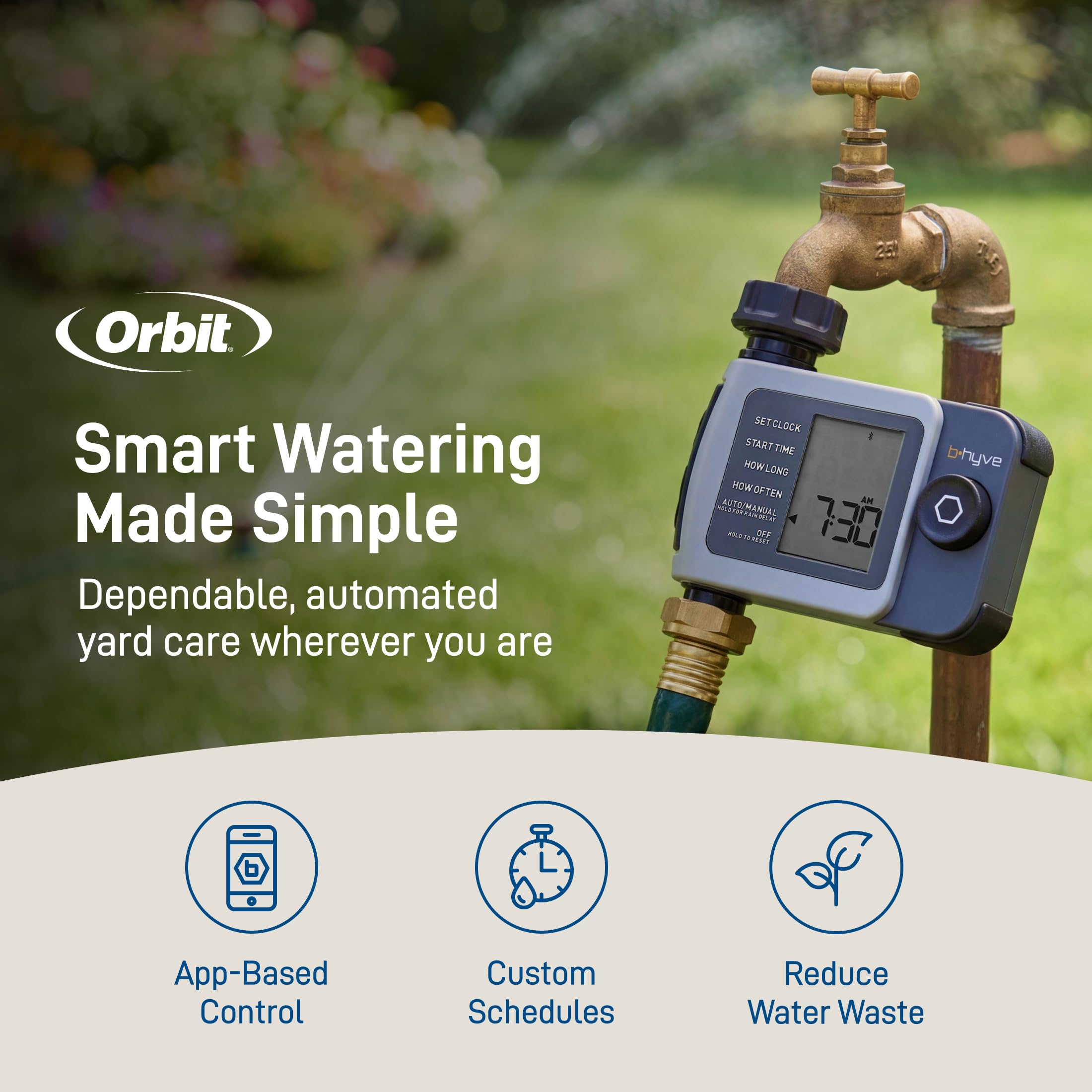 Orbit B-hyve XD Smart Hose Timer in garden setup