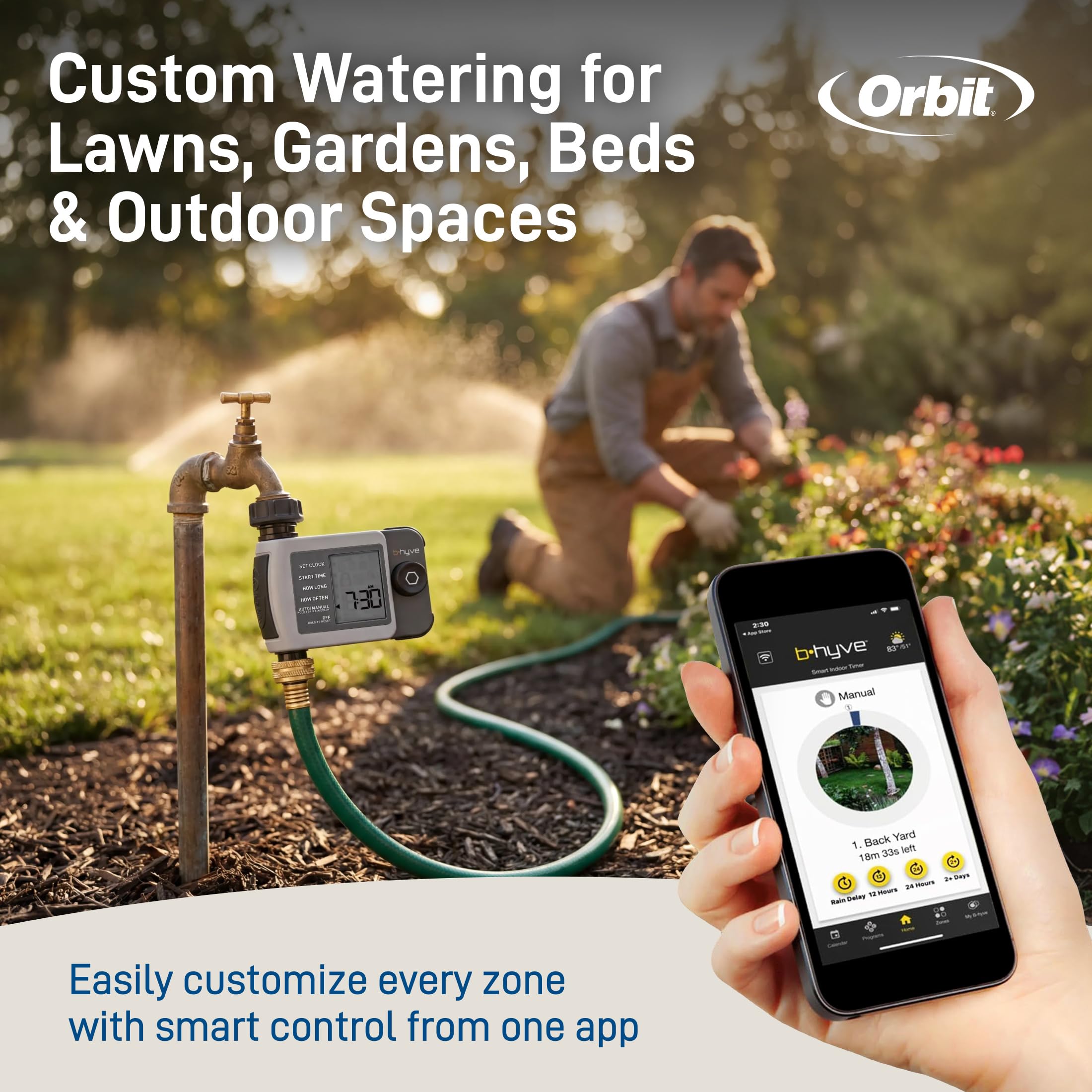 Orbit B-hyve XD Smart Hose Timer in outdoor garden environment