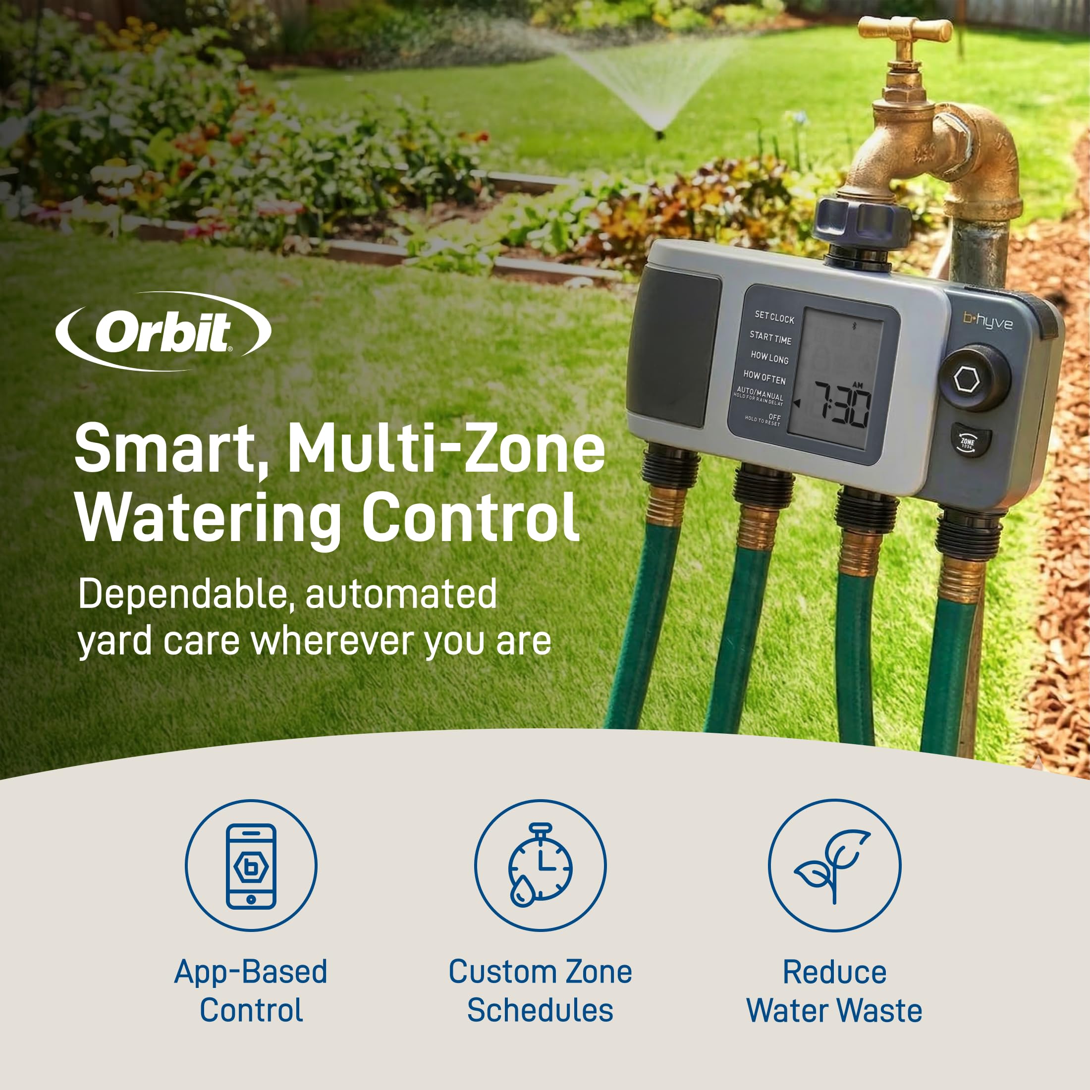 Orbit B-hyve XD Timer with four hose connections