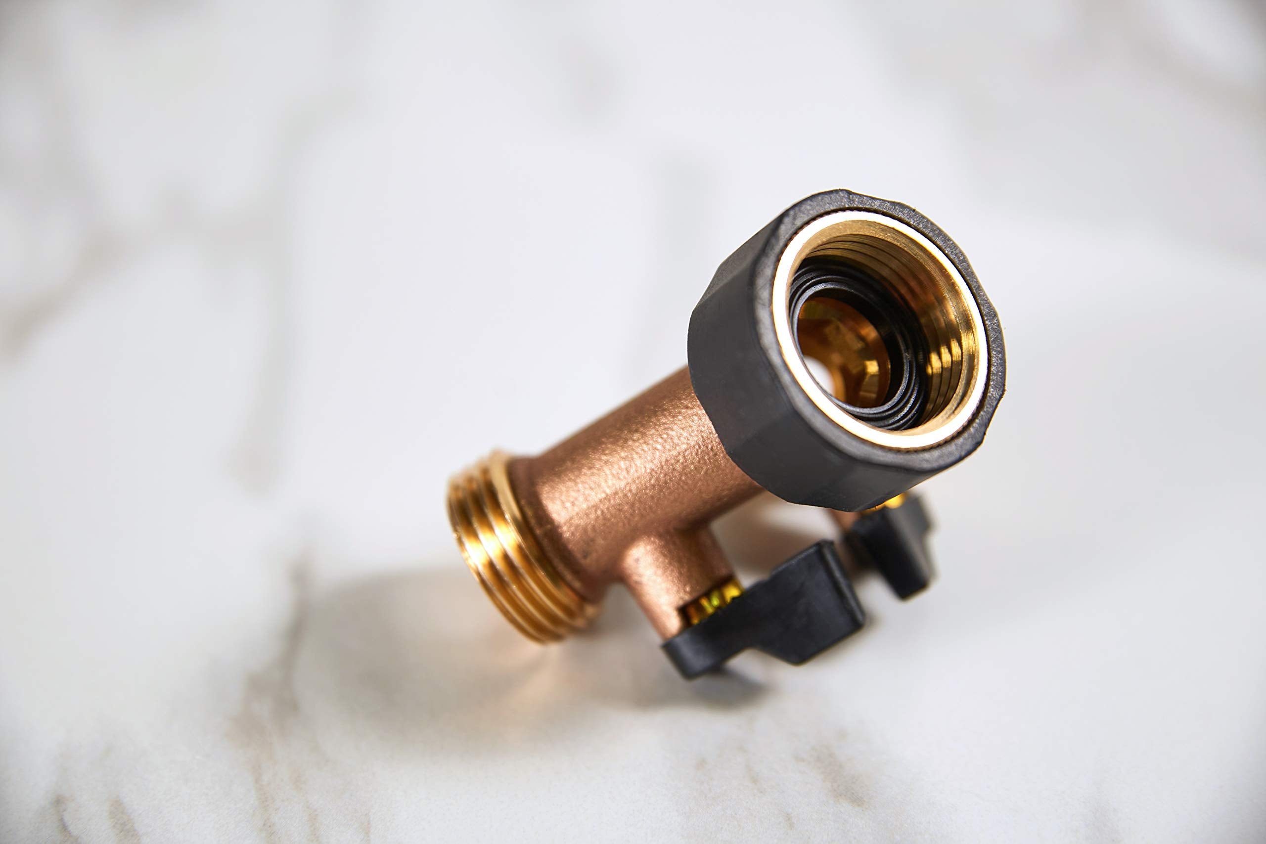 Orbit Brass Dual-Outlet Faucet Adapter in packaging