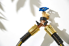 Orbit Brass Dual-Outlet Faucet Adapter side view showing connection points