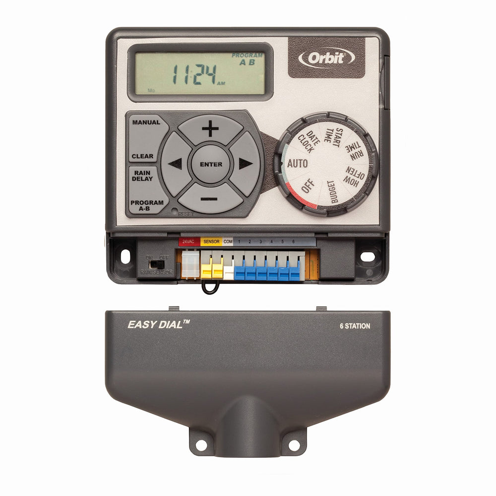 Orbit Easy Dial irrigation controller installation setup with wiring