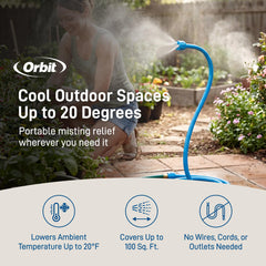Orbit Flex Cobra Spray Mister attached to a garden hose