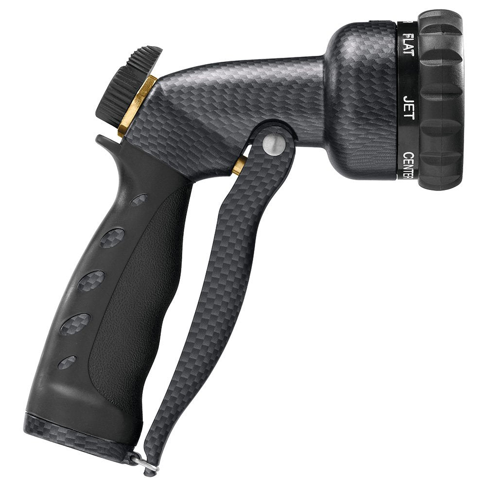 Orbit Front Trigger Nozzle graphite model front view with seven spray patterns