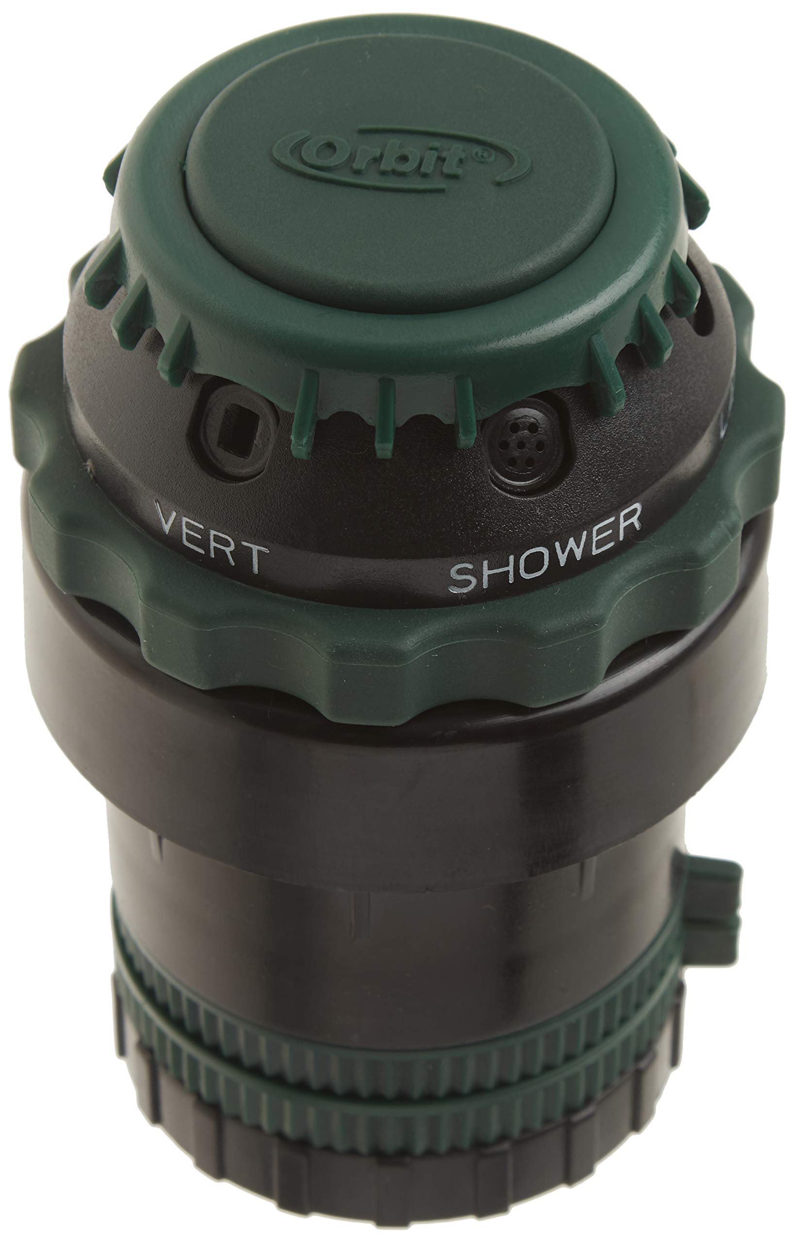 Orbit H2O-Six Gear-Drive Sprinkler package dimensions displayed